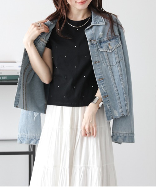 SUGAR BISKET(シュガービスケット)の「ラインストーン Tシャツ(Tシャツ/カットソー・レディース・ホワイト/ブラック/グレー・フリー)」の8枚目の写真