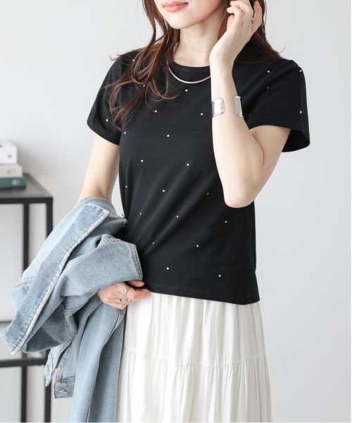 SUGAR BISKET(シュガービスケット)の「ラインストーン Tシャツ(Tシャツ/カットソー・レディース・ホワイト/ブラック/グレー・フリー)」の9枚目の写真