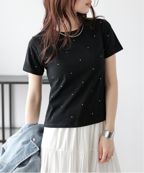 SUGAR BISKET(シュガービスケット)の「ラインストーン Tシャツ(Tシャツ/カットソー・レディース・ホワイト/ブラック/グレー・フリー)」の10枚目の写真