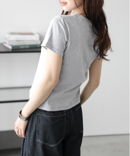 SUGAR BISKET(シュガービスケット)の「ラインストーン Tシャツ(Tシャツ/カットソー・レディース・ホワイト/ブラック/グレー・フリー)」の15枚目の写真