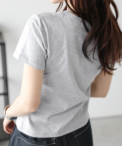 SUGAR BISKET(シュガービスケット)の「ラインストーン Tシャツ(Tシャツ/カットソー・レディース・ホワイト/ブラック/グレー・フリー)」の16枚目の写真