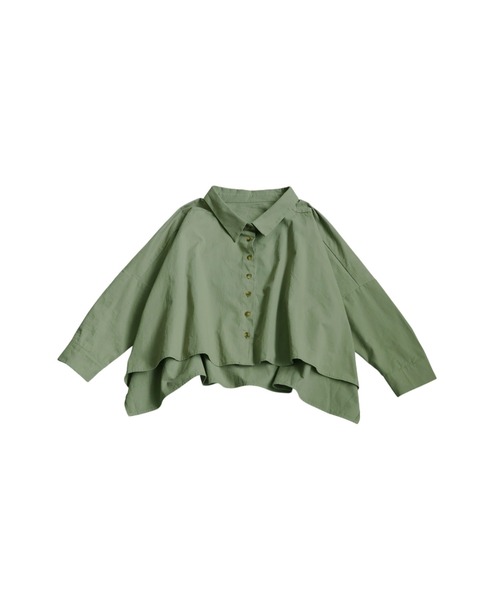antiqua(アンティカ)の「ショート丈シャツ(シャツ/ブラウス・レディース・カーキ/ブラック・ONESIZE)」の15枚目の写真