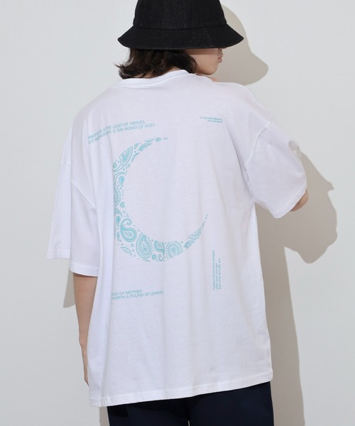 FUNALIVE(ファンアライブ)の「Printed over short sleeve T-shirt / プリント オーバー半袖Tシャツ unisex(Tシャツ/カットソー・メンズ・ブラック/オフホワイト/ミント/ホワイト系1/ブラック系1/チャコール/ネイビー/杢グレー・XL/M/L)」の3枚目の写真