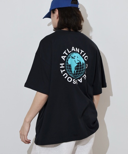 FUNALIVE(ファンアライブ)の「Printed over short sleeve T-shirt / プリント オーバー半袖Tシャツ unisex(Tシャツ/カットソー・メンズ・ブラック/オフホワイト/ミント/ホワイト系1/ブラック系1/チャコール/ネイビー/杢グレー・XL/M/L)」の4枚目の写真