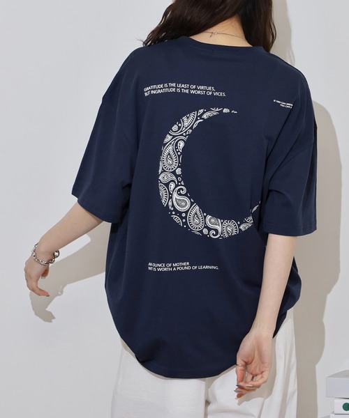 FUNALIVE(ファンアライブ)の「Printed over short sleeve T-shirt / プリント オーバー半袖Tシャツ unisex(Tシャツ/カットソー・メンズ・ブラック/オフホワイト/ミント/ホワイト系1/ブラック系1/チャコール/ネイビー/杢グレー・XL/M/L)」の8枚目の写真