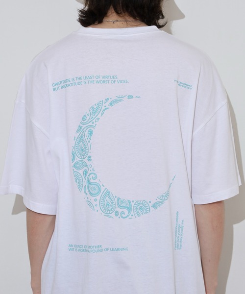 FUNALIVE(ファンアライブ)の「Printed over short sleeve T-shirt / プリント オーバー半袖Tシャツ unisex(Tシャツ/カットソー・メンズ・ブラック/オフホワイト/ミント/ホワイト系1/ブラック系1/チャコール/ネイビー/杢グレー・XL/M/L)」の17枚目の写真