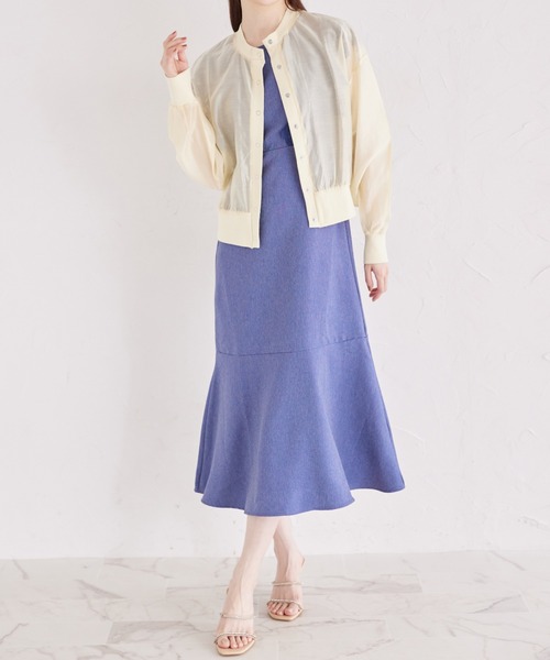 tocco closet(トッコ クローゼット)の「シアーブルゾン風カーディガン(カーディガン/ボレロ・レディース・ブルー/イエロー/オフホワイト/ブラック・M)」の16枚目の写真