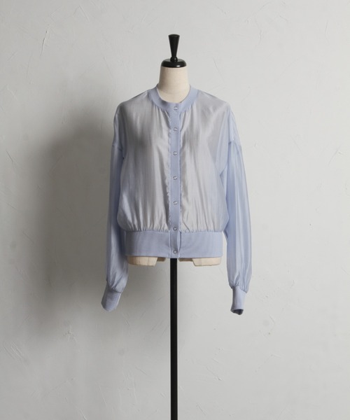 tocco closet(トッコ クローゼット)の「シアーブルゾン風カーディガン(カーディガン/ボレロ・レディース・ブルー/イエロー/オフホワイト/ブラック・M)」の19枚目の写真