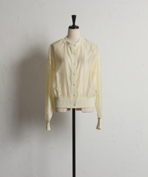 tocco closet(トッコ クローゼット)の「シアーブルゾン風カーディガン(カーディガン/ボレロ・レディース・ブルー/イエロー/オフホワイト/ブラック・M)」の20枚目の写真