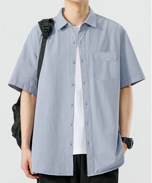 TOBEE(トゥビー)の「【TOBEE】コットン 半袖シャツ(シャツ/ブラウス・メンズ・ブラウン/ホワイト/ブルー・MEDIUM/LARGE/X-LARGE)」の1枚目の写真