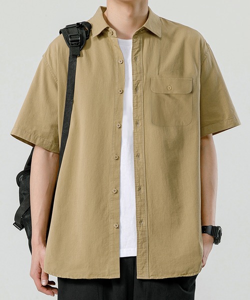 TOBEE(トゥビー)の「【TOBEE】コットン 半袖シャツ(シャツ/ブラウス・メンズ・ブラウン/ホワイト/ブルー・MEDIUM/LARGE/X-LARGE)」の10枚目の写真