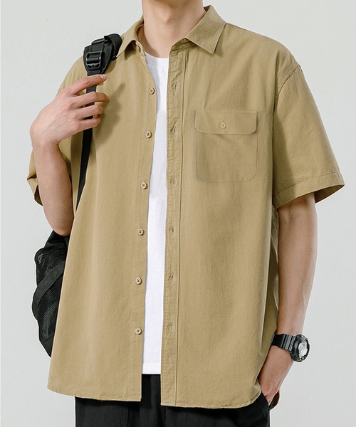 TOBEE(トゥビー)の「【TOBEE】コットン 半袖シャツ(シャツ/ブラウス・メンズ・ブラウン/ホワイト/ブルー・MEDIUM/LARGE/X-LARGE)」の11枚目の写真