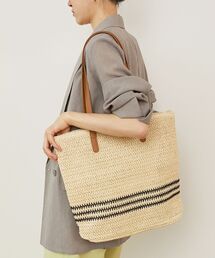 《WEB限定アイテム》ラインボーダーペーパートートバッグ