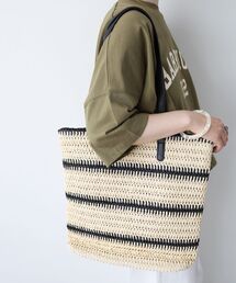 《WEB限定アイテム》ラインボーダーペーパートートバッグ