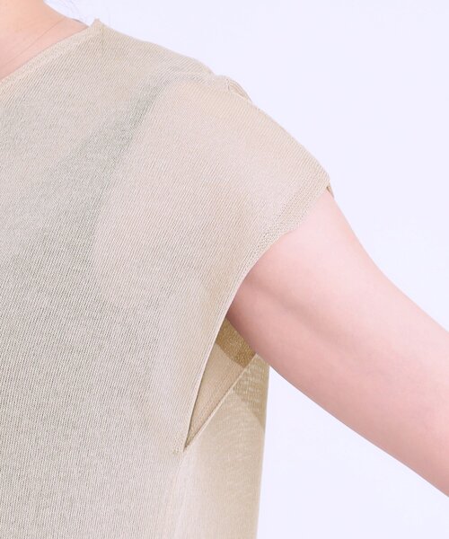 SHOO・LA・RUE（シューラルー）の「【洗える/S-LL】大人のシアーニットワンピース（ワンピース・レディース・ブラック/ベージュ/グリーン系・01/02/03/04）」の20枚目の写真