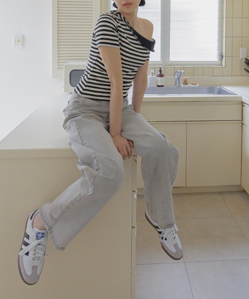 3.3 Field Trip （3.3フィールドトリップ）の「3.3 Field Trip／バレルデニムパンツ（デニムパンツ・レディース・グレー/ブルー/その他1・SMALL）」の2枚目の写真