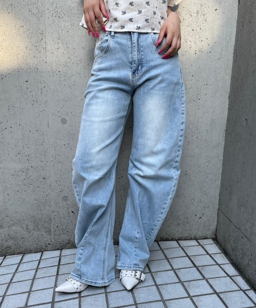 3.3 Field Trip （3.3フィールドトリップ）の「3.3 Field Trip／バレルデニムパンツ（デニムパンツ・レディース・グレー/ブルー/その他1・SMALL）」の3枚目の写真