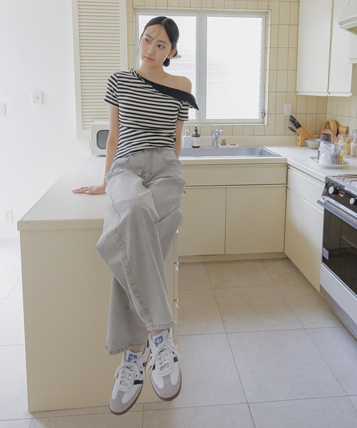 3.3 Field Trip （3.3フィールドトリップ）の「3.3 Field Trip／バレルデニムパンツ（デニムパンツ・レディース・グレー/ブルー/その他1・SMALL）」の4枚目の写真