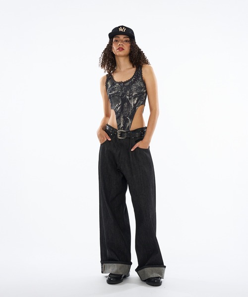 セール】ASSORT LACE CAMI HENRY NECK BODY SUIT / アソート