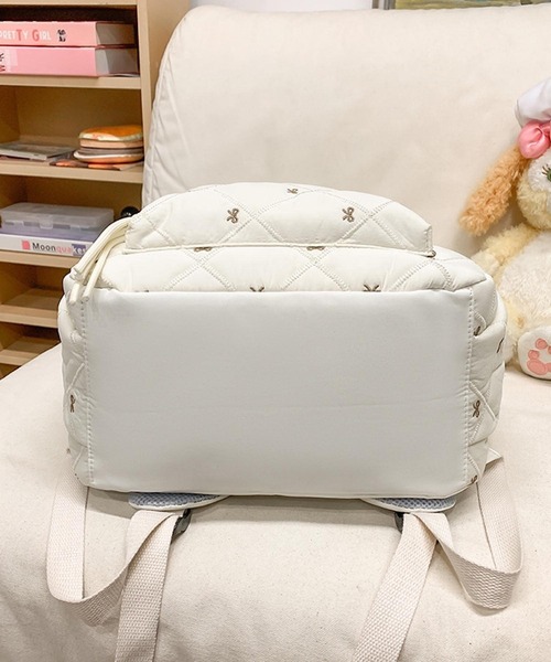 Mignonjour（ミニョンジュール）の「Mignonjour/リボンキルティングリュック M2744（バックパック/リュック・レディース・ホワイト/ブラウン/ピンク/ブラック・FREE）」の8枚目の写真