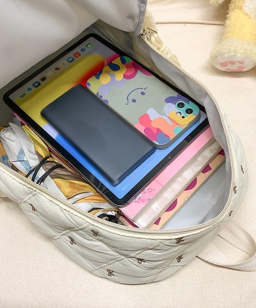 専用厳守♥クリアーキルティングミニバニティ＆最新作リュック新品未使用未開封２点 Mignonjour/リボンキルティングリュック M2744（バックパック