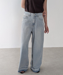 emesuelee（エメスーリー）の「ワイドバギーデニムパンツ 裾ダメージ加工 オーバーダイ（デニムパンツ）」