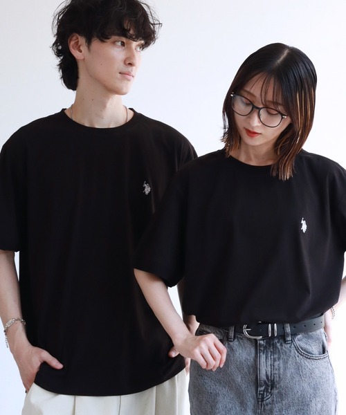 U.S. POLO ASSN.(ユーエスポロアッスン)の「【U.S. POLO ASSN./ユーエスポロアッスン】ワンポイント刺繍 接触冷感 クルーネック半袖Tシャツ(Tシャツ/カットソー・メンズ・ブラック/ホワイト/ネイビー/杢グレー・M/L/LL)」の3枚目の写真