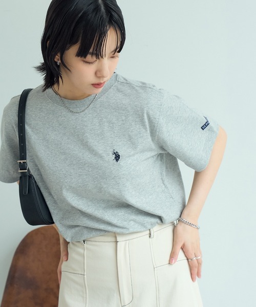 U.S. POLO ASSN.(ユーエスポロアッスン)の「【U.S. POLO ASSN./ユーエスポロアッスン】ワンポイント刺繍 接触冷感 クルーネック半袖Tシャツ(Tシャツ/カットソー・メンズ・ブラック/ホワイト/ネイビー/杢グレー・M/L/LL)」の22枚目の写真
