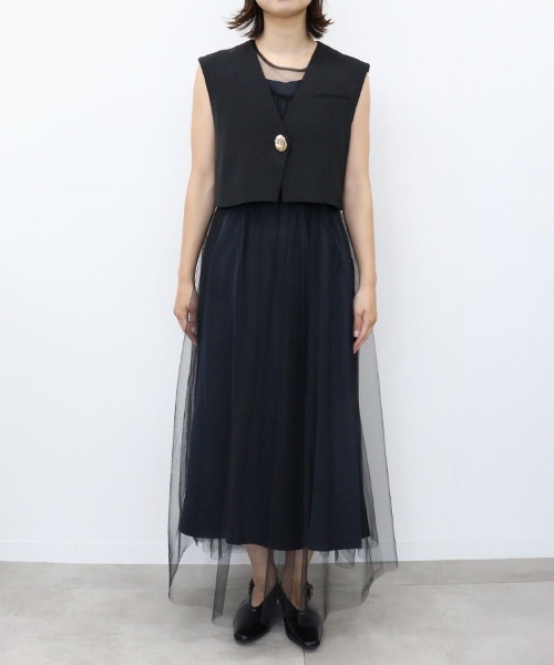 DONOBAN（ドノバン）の「【ANDRESD】short gilet set tulle dress パーティー 結婚式 お呼ばれ 同窓会（ドレス・レディース・グレー/ブラック・L/M/S）」の21枚目の写真