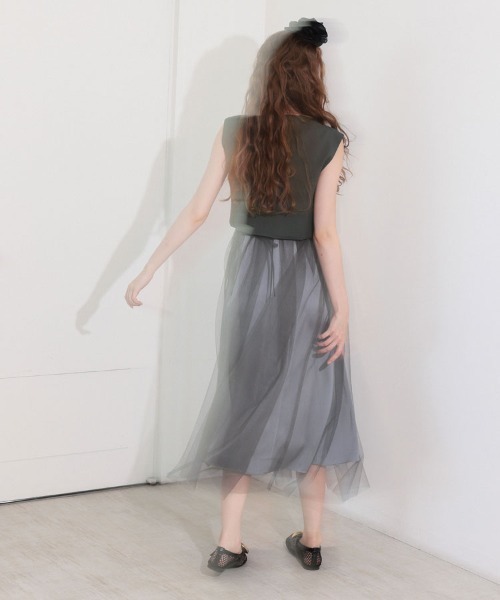 DONOBAN（ドノバン）の「【ANDRESD】short gilet set tulle dress パーティー 結婚式 お呼ばれ 同窓会（ドレス・レディース・グレー/ブラック・L/M/S）」の9枚目の写真
