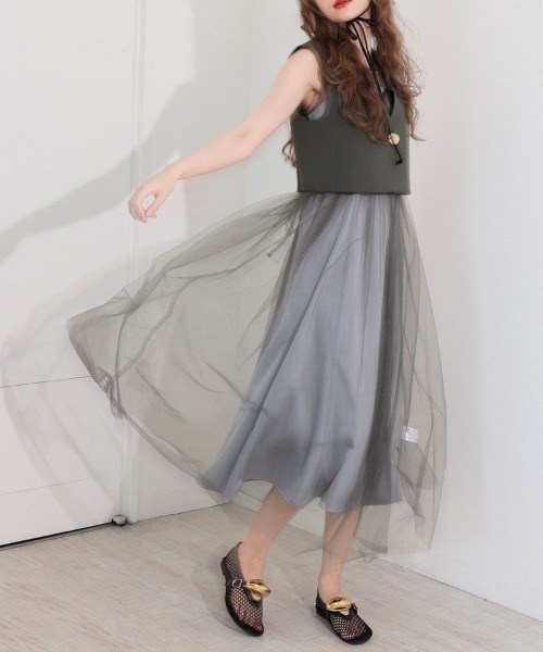 DONOBAN（ドノバン）の「【ANDRESD】short gilet set tulle dress パーティー 結婚式 お呼ばれ 同窓会（ドレス・レディース・グレー/ブラック・L/M/S）」の15枚目の写真