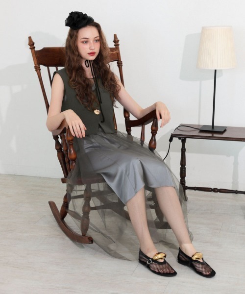 DONOBAN（ドノバン）の「【ANDRESD】short gilet set tulle dress パーティー 結婚式 お呼ばれ 同窓会（ドレス・レディース・グレー/ブラック・L/M/S）」の16枚目の写真