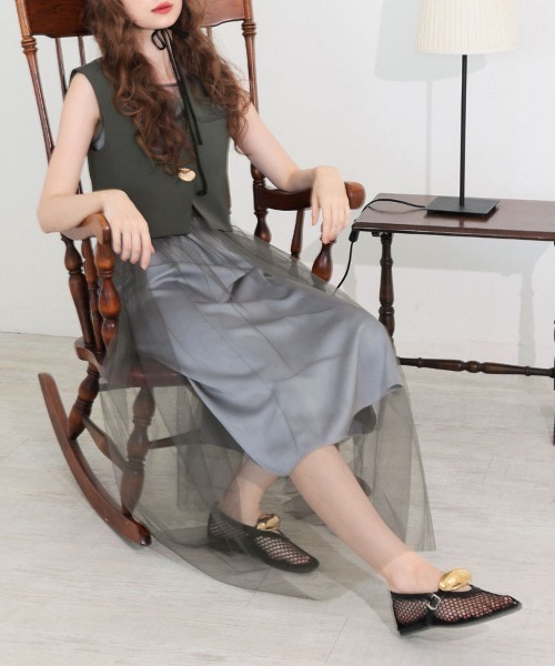 DONOBAN（ドノバン）の「【ANDRESD】short gilet set tulle dress パーティー 結婚式 お呼ばれ 同窓会（ドレス・レディース・グレー/ブラック・L/M/S）」の18枚目の写真