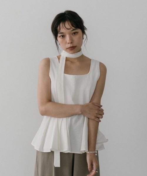 DRWCYS（ドロシーズ）の「ボウタイ付きフレアヘムブラウス（シャツ/ブラウス・レディース・ブルー/ホワイト・FREE）」の2枚目の写真