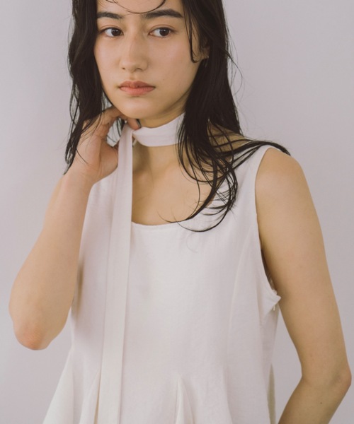 DRWCYS（ドロシーズ）の「ボウタイ付きフレアヘムブラウス（シャツ/ブラウス・レディース・ブルー/ホワイト・FREE）」の7枚目の写真