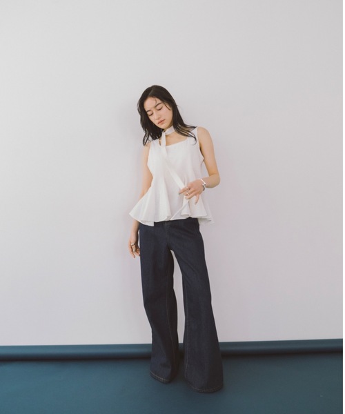 DRWCYS（ドロシーズ）の「ボウタイ付きフレアヘムブラウス（シャツ/ブラウス・レディース・ブルー/ホワイト・FREE）」の13枚目の写真