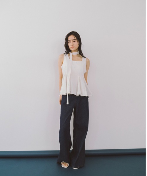 DRWCYS（ドロシーズ）の「ボウタイ付きフレアヘムブラウス（シャツ/ブラウス・レディース・ブルー/ホワイト・FREE）」の12枚目の写真