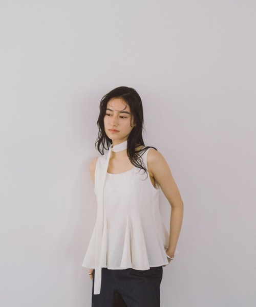 DRWCYS（ドロシーズ）の「ボウタイ付きフレアヘムブラウス（シャツ/ブラウス・レディース・ブルー/ホワイト・FREE）」の9枚目の写真