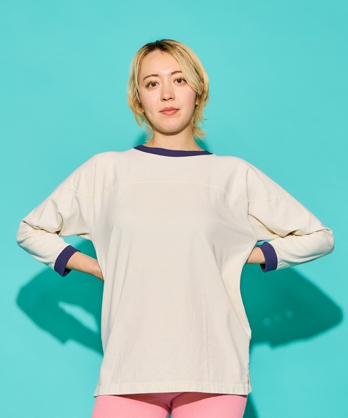WALLA WALLA SPORT(ワラワラスポーツ)の「WALLA WALLA SPORT【ワラワラスポーツ】 - RINGER FOOTBALL TEE(Tシャツ/カットソー・メンズ・グリーン系その他2/ネイビー/グリーン/レッド/ブラック・MEDIUM)」の2枚目の写真