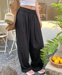 ワイドパンツ リラックスパンツ シワ加工 くしゅくしゅ イージーパンツ
