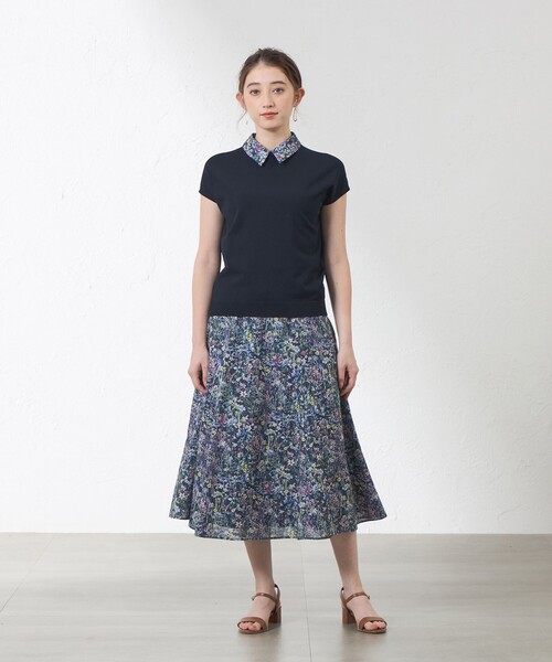 amaca(アマカ)の「【Anniversary Piece】ブライトレーヨン襟付きプルオーバー(ニット/セーター・レディース・ダークネイビー/グリーン/オフホワイト・38)」の15枚目の写真