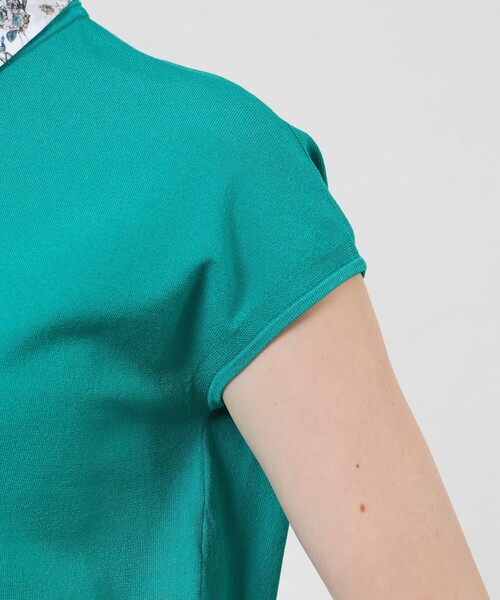 amaca(アマカ)の「【Anniversary Piece】ブライトレーヨン襟付きプルオーバー(ニット/セーター・レディース・ダークネイビー/グリーン/オフホワイト・38)」の10枚目の写真