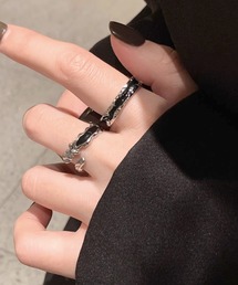 almo（アルモ）の「ブラックポイントデザインリングセット/2点セット(RO)（リング）」