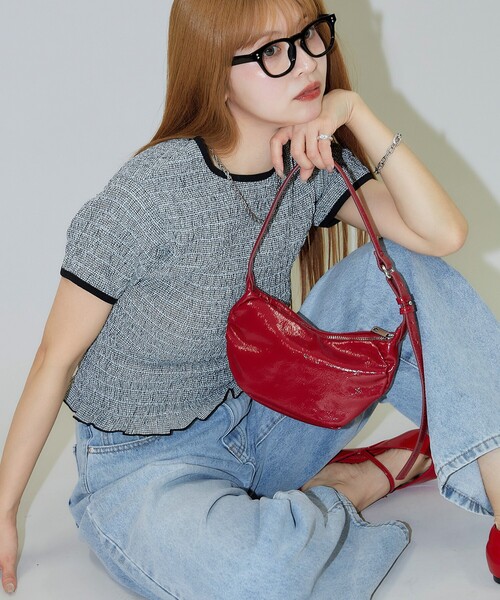 PUBLUX（パブリュクス）の「PUBLUX/パブリュクス シャーリング デザイン チェック プルオーバーシャツ（シャツ/ブラウス・レディース・ネイビー/レッド/ブラック・ﾌﾘ-）」の4枚目の写真