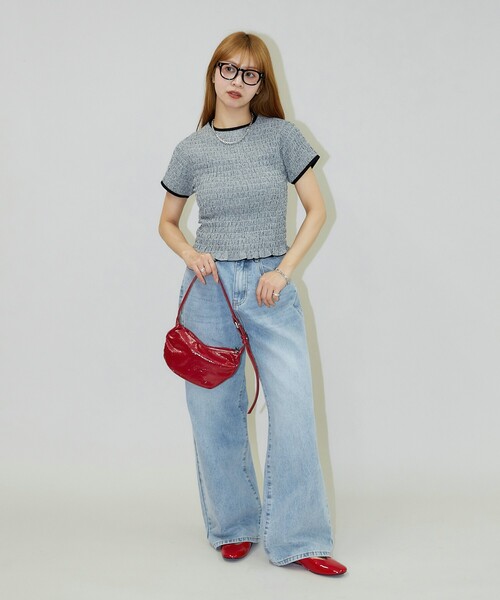 PUBLUX（パブリュクス）の「PUBLUX/パブリュクス シャーリング デザイン チェック プルオーバーシャツ（シャツ/ブラウス・レディース・ネイビー/レッド/ブラック・ﾌﾘ-）」の8枚目の写真