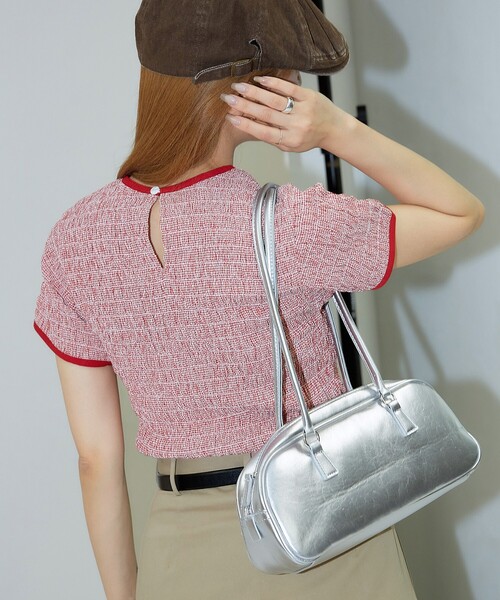 PUBLUX（パブリュクス）の「PUBLUX/パブリュクス シャーリング デザイン チェック プルオーバーシャツ（シャツ/ブラウス・レディース・ネイビー/レッド/ブラック・ﾌﾘ-）」の16枚目の写真