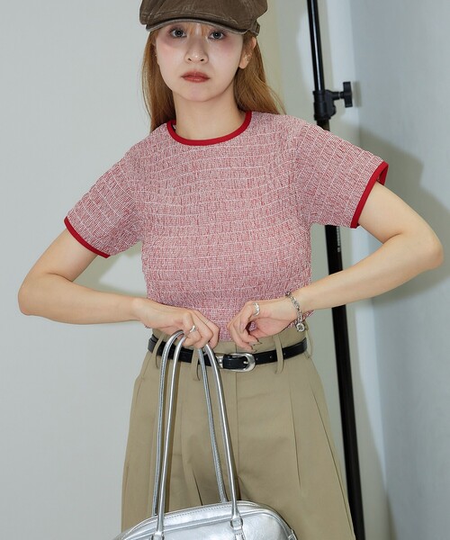 PUBLUX（パブリュクス）の「PUBLUX/パブリュクス シャーリング デザイン チェック プルオーバーシャツ（シャツ/ブラウス・レディース・ネイビー/レッド/ブラック・ﾌﾘ-）」の17枚目の写真