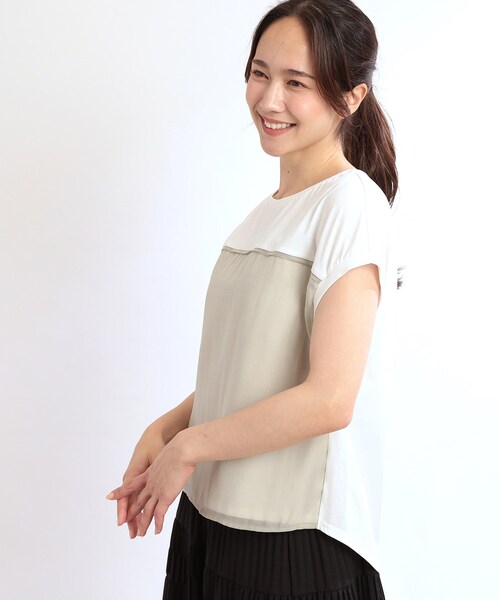 tシャツ 「夏SALE／E‐QUALITY」ドッキングジャージトップス レディース セール】【夏SALE／E‐QUALITY】ドッキングジャージトップス（T