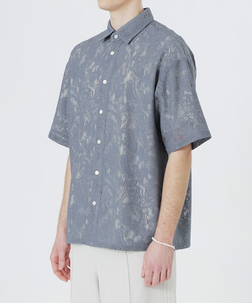 LOVELESS(ラブレス)の「ペイズリーレースショートスリーブシャツ(シャツ/ブラウス・メンズ・オフホワイト/ブルー系その他4/ブラック・M/L)」の12枚目の写真