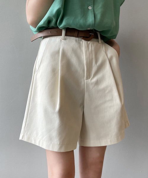 Forcement（フォースメント）の「タックつきハイウエストハーフパンツ ベルト付き（その他パンツ・レディース・ベージュ/ブラック/ホワイト・FREE）」の11枚目の写真